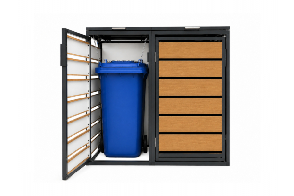 ZABUDOWA ŚMIETNIKOWA 2x120L kolor DREWNO